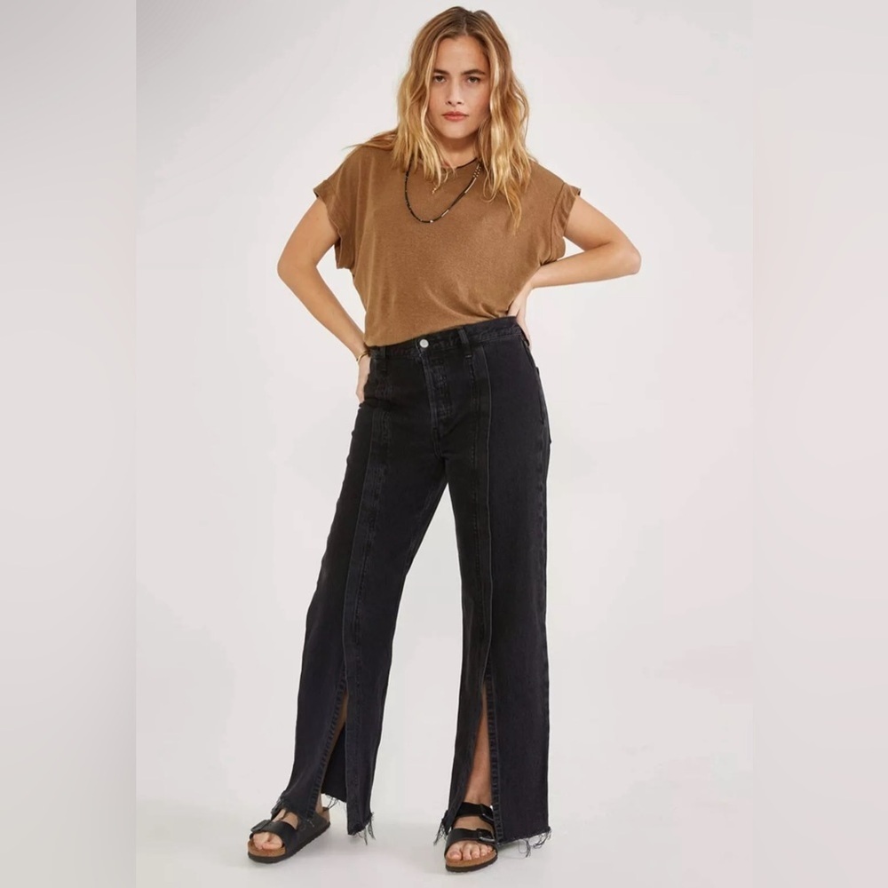 ÉTICA Astrid Split Leg Pant in Black Rock NWT